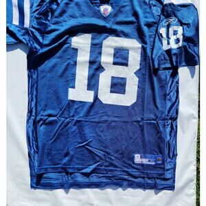 Vintage Reebok Peyton Manning #18 Colts Jersey Size XL NFL Blue Mesh Throwback